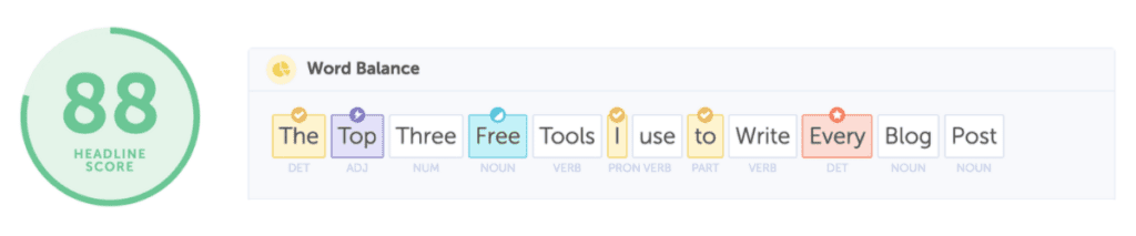 screenshot of headline analyzer