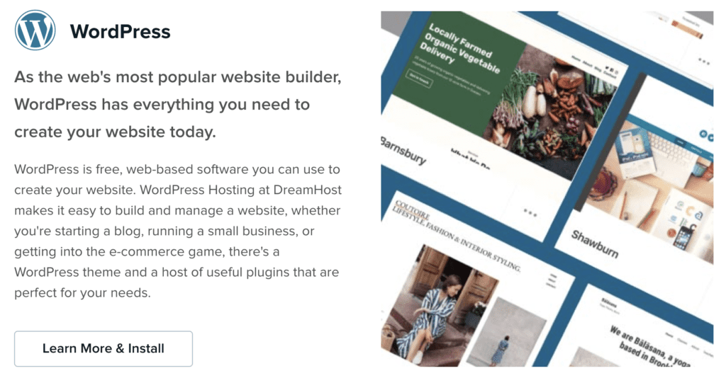 Dreamhost WordPress One Click