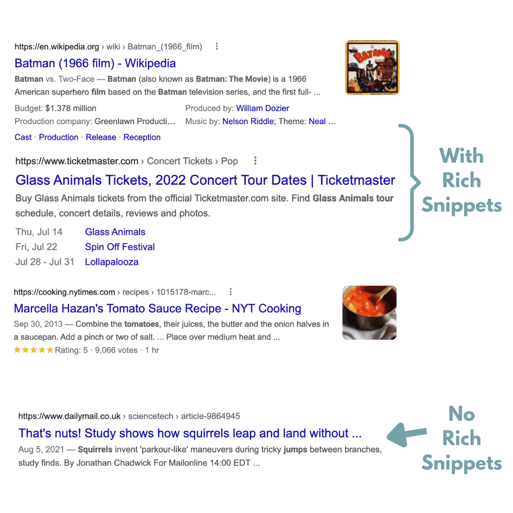 Rich Snippet Examples